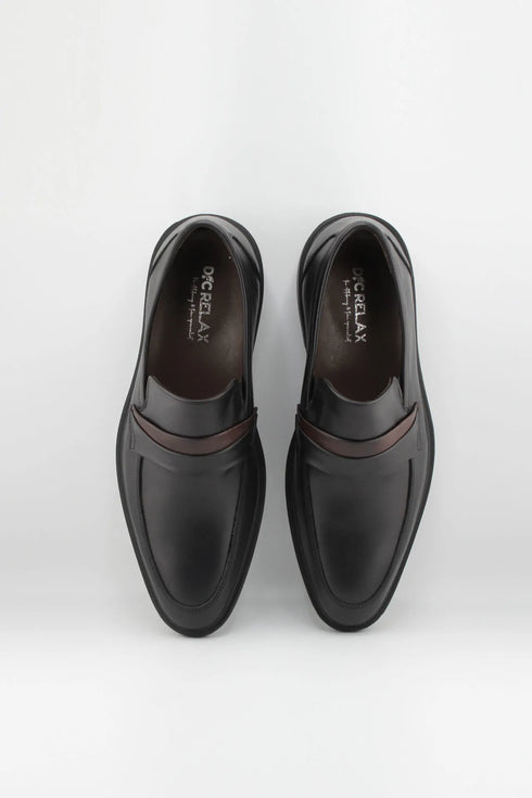 DFC Relax Men's Leather Penny Slip-On with Accent Strap
